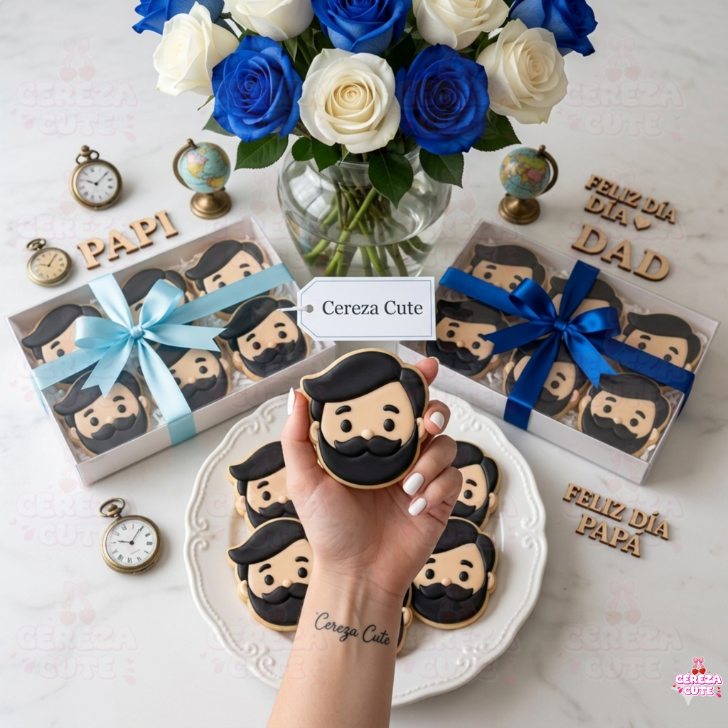 Cortador y sello de galletas Hombre con bigotes para fondant reposteria, galletas, masa fria y manualidades.