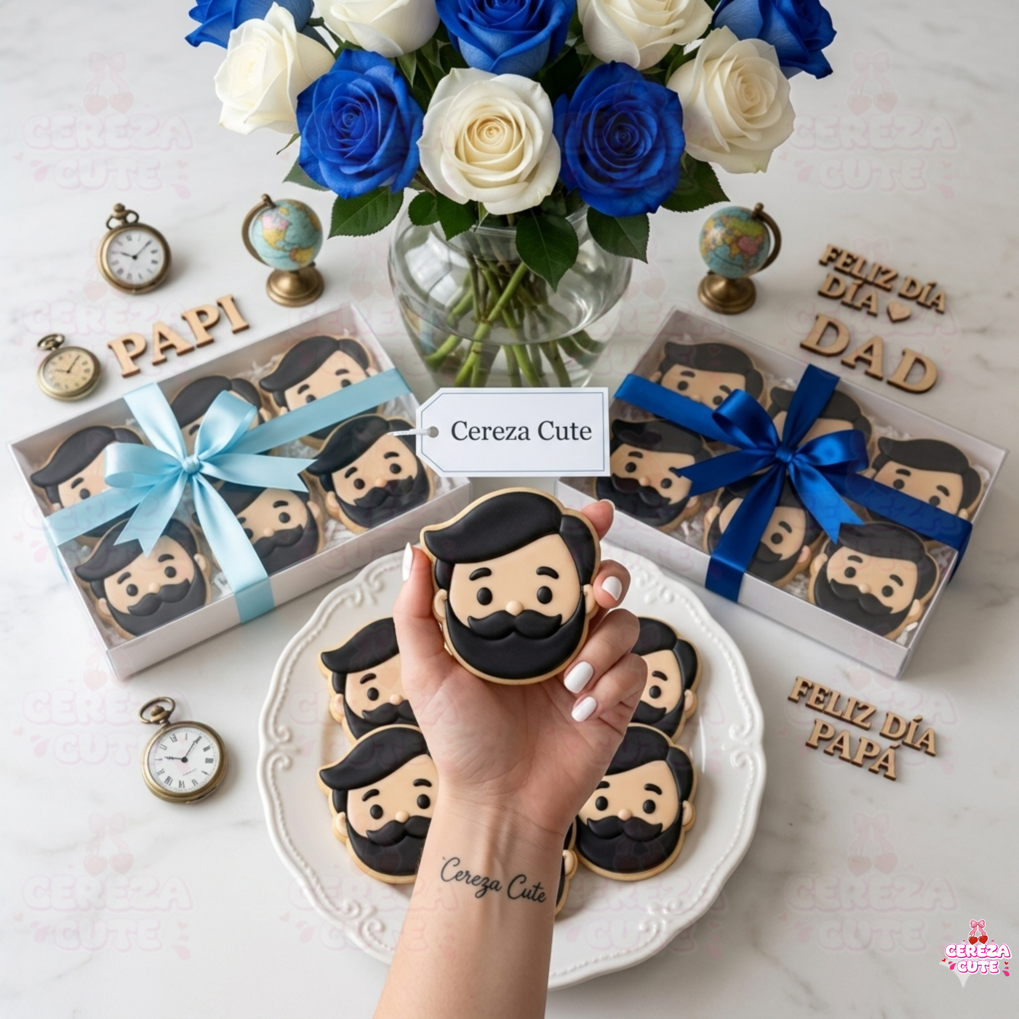 Cortador y sello de galletas Hombre con bigotes para fondant reposteria, galletas, masa fria y manualidades.