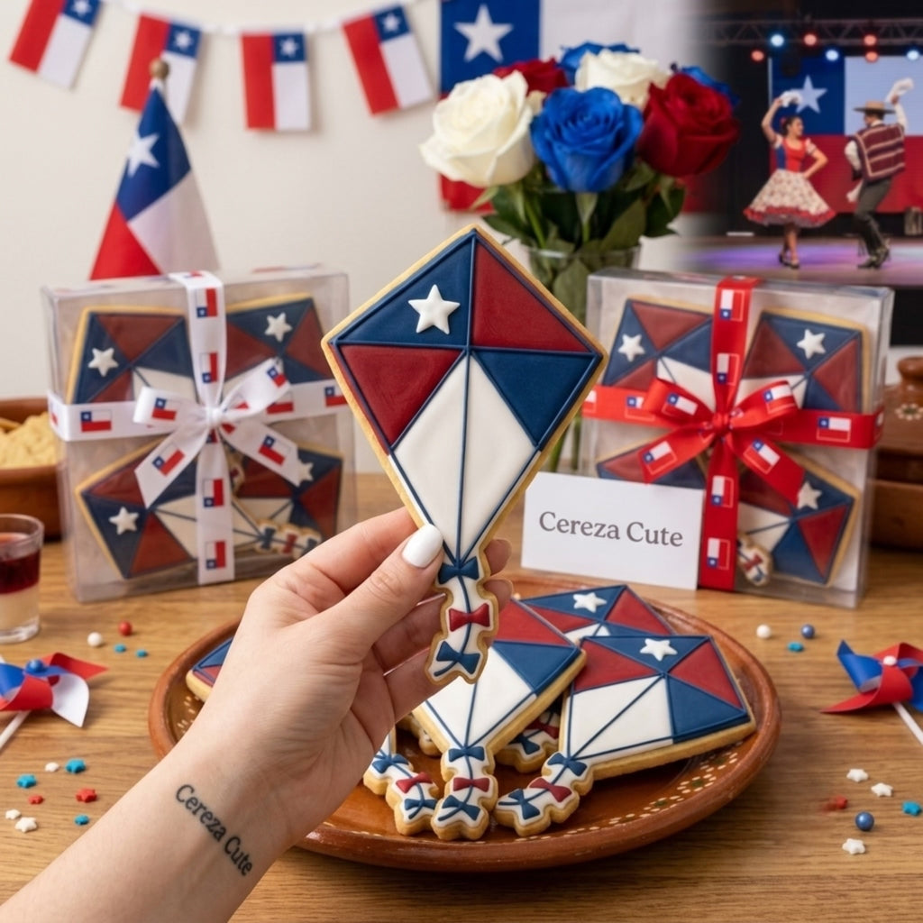 Cortador y sello de galleta Cometa Chile para fondant reposteria, galletas, masa fria y manualidades.