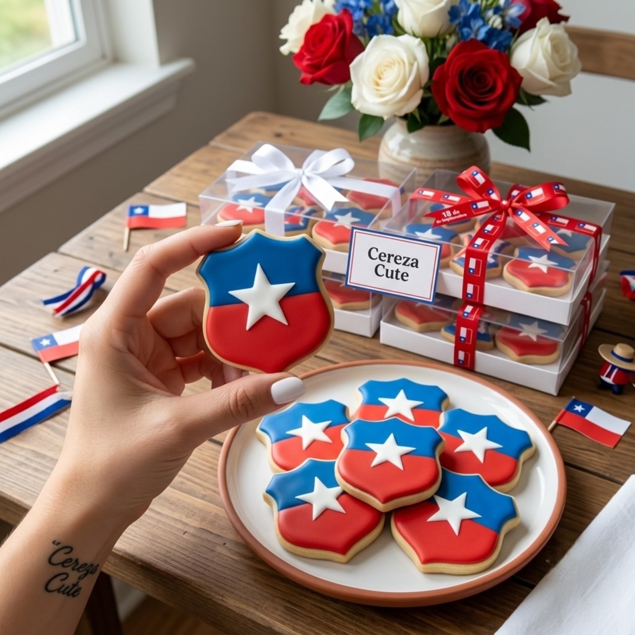 Cortador y sello de galleta Escudo de Chile para fondant reposteria, galletas, masa fria y manualidades.