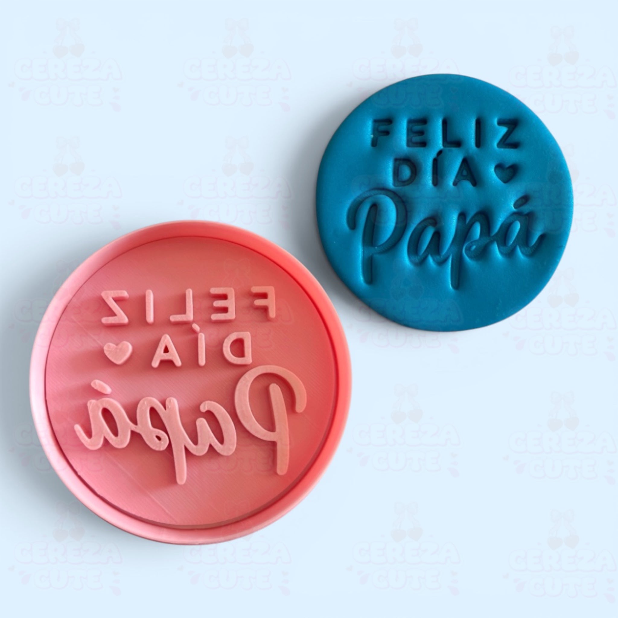 Cortador y sello de galletas STAMP feliz dia papa para fondant reposteria, galletas, masa fria y manualidades.