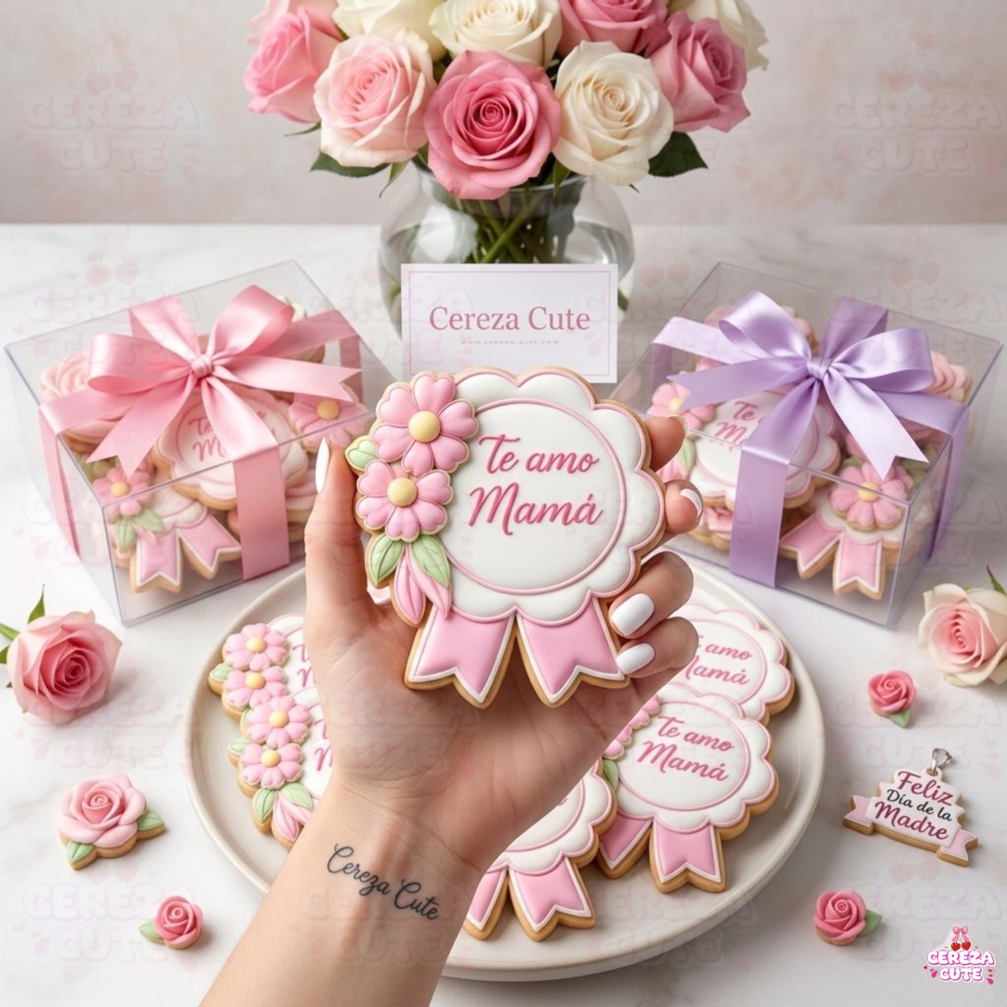Cortador y sello de galletas Medalla TE AMO MAMA para fondant reposteria, galletas, masa fria y manualidades.