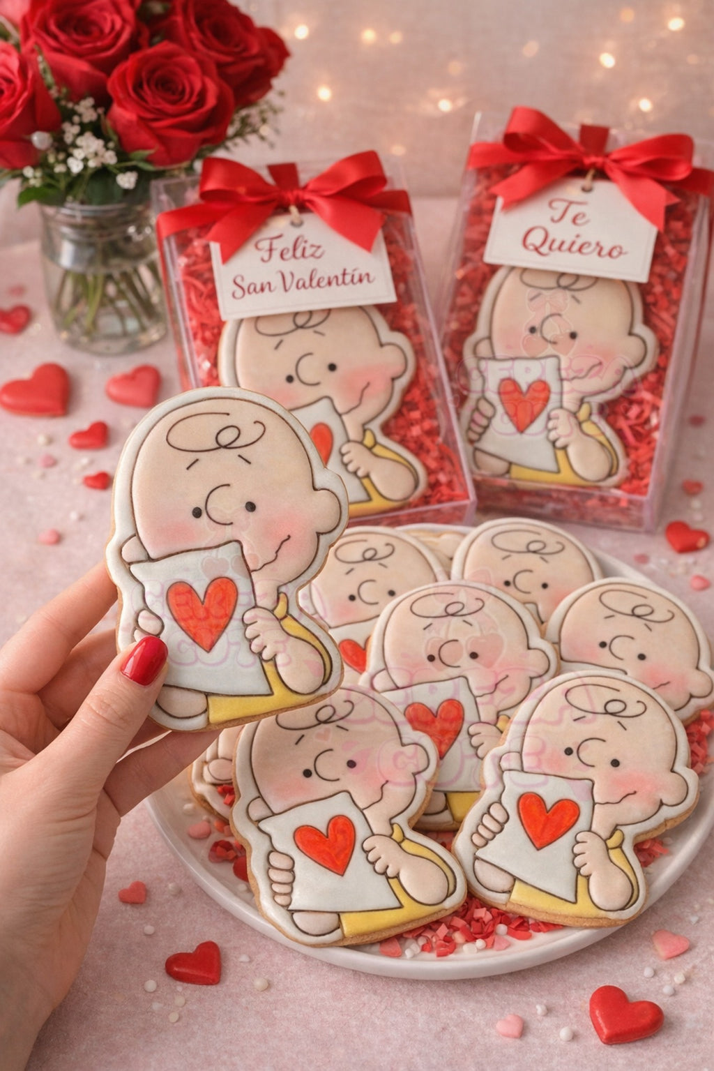 Cortador y sello de galleta Cabeza niño con corazon dibujo animado para fondant reposteria, galletas, masa fria y manualidades.