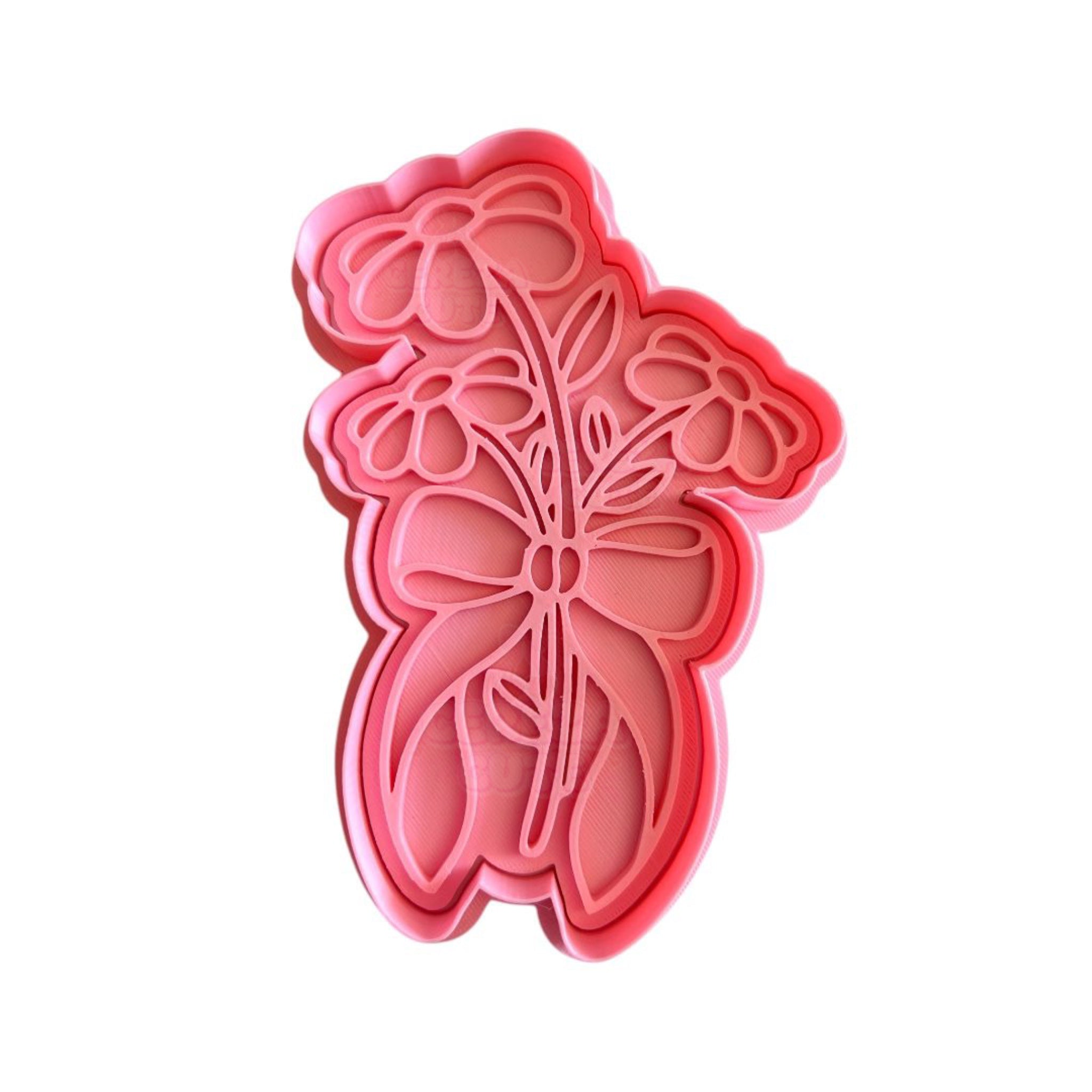 Cortador y sello de galletas flores margarita para fondant reposteria, galletas, masa fria y manualidades.