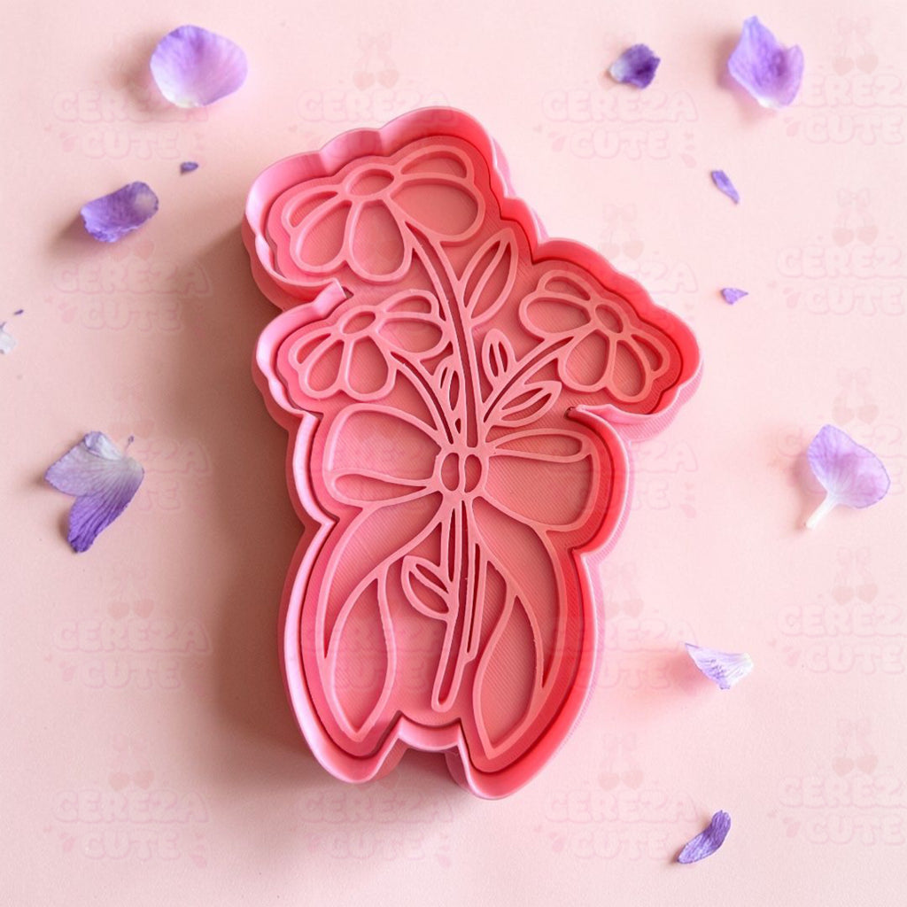 Cortador y sello de galletas flores margarita para fondant reposteria, galletas, masa fria y manualidades.