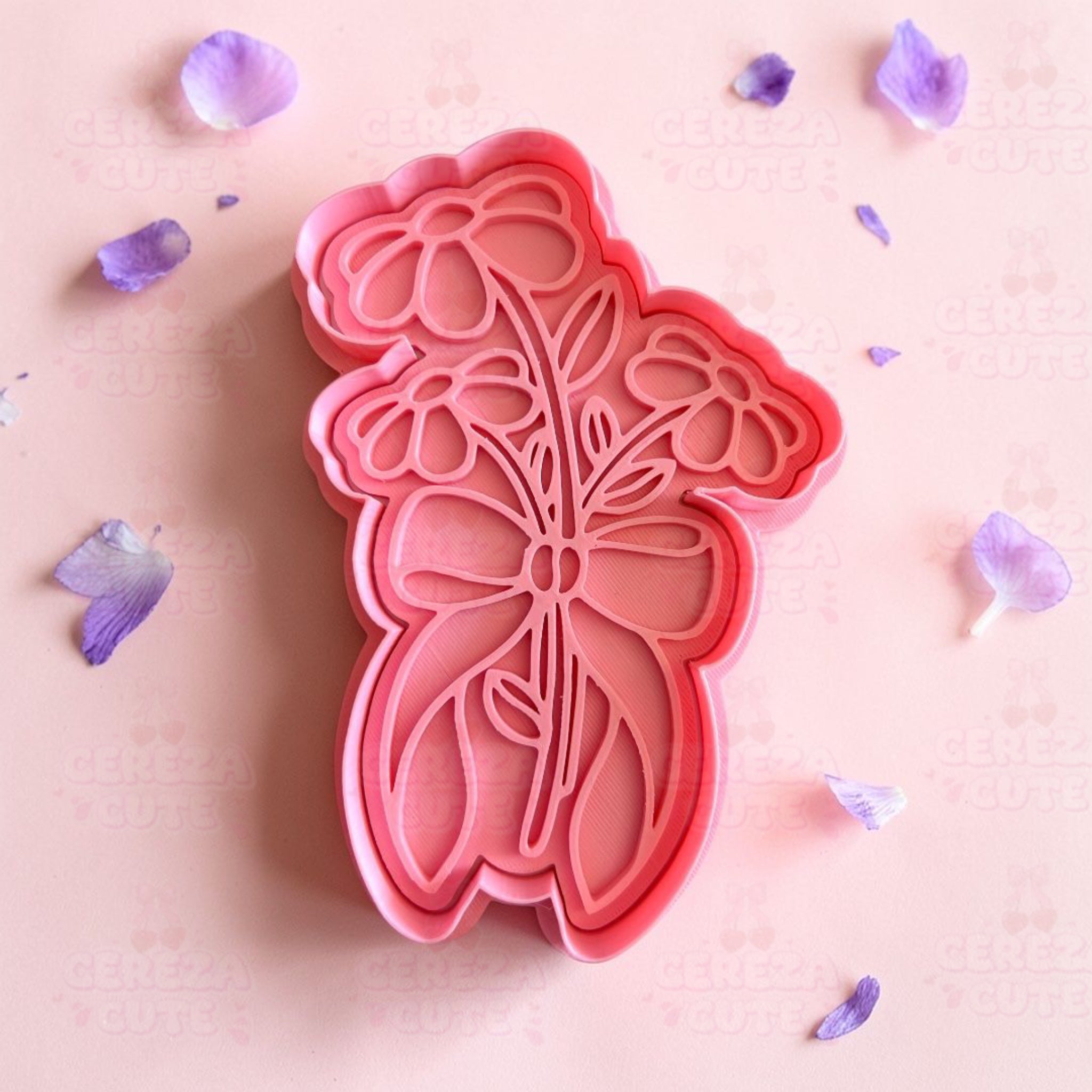Cortador y sello de galletas flores margarita para fondant reposteria, galletas, masa fria y manualidades.