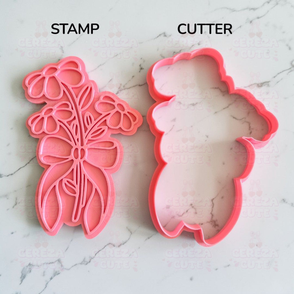 Cortador y sello de galletas flores margarita para fondant reposteria, galletas, masa fria y manualidades.