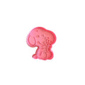 Cortador y sello de galleta perro animado con flores para fondant reposteria, galletas, masa fria y manualidades.