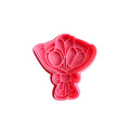 Cortador y sello de galletas Ramo de flores Tulipanes para fondant reposteria, galletas, masa fria y manualidades.