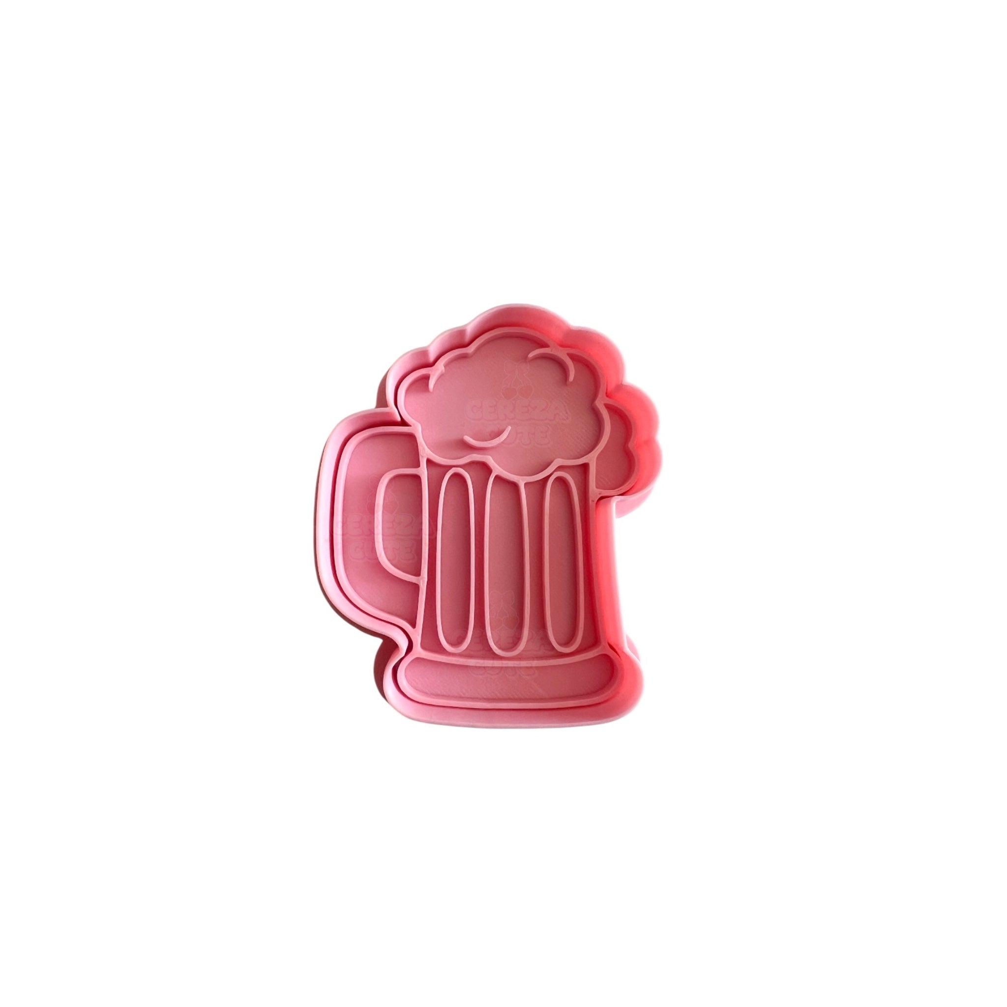 Cortador y sello de galletas Cerveza dia del padre para fondant reposteria, galletas, masa fria y manualidades.