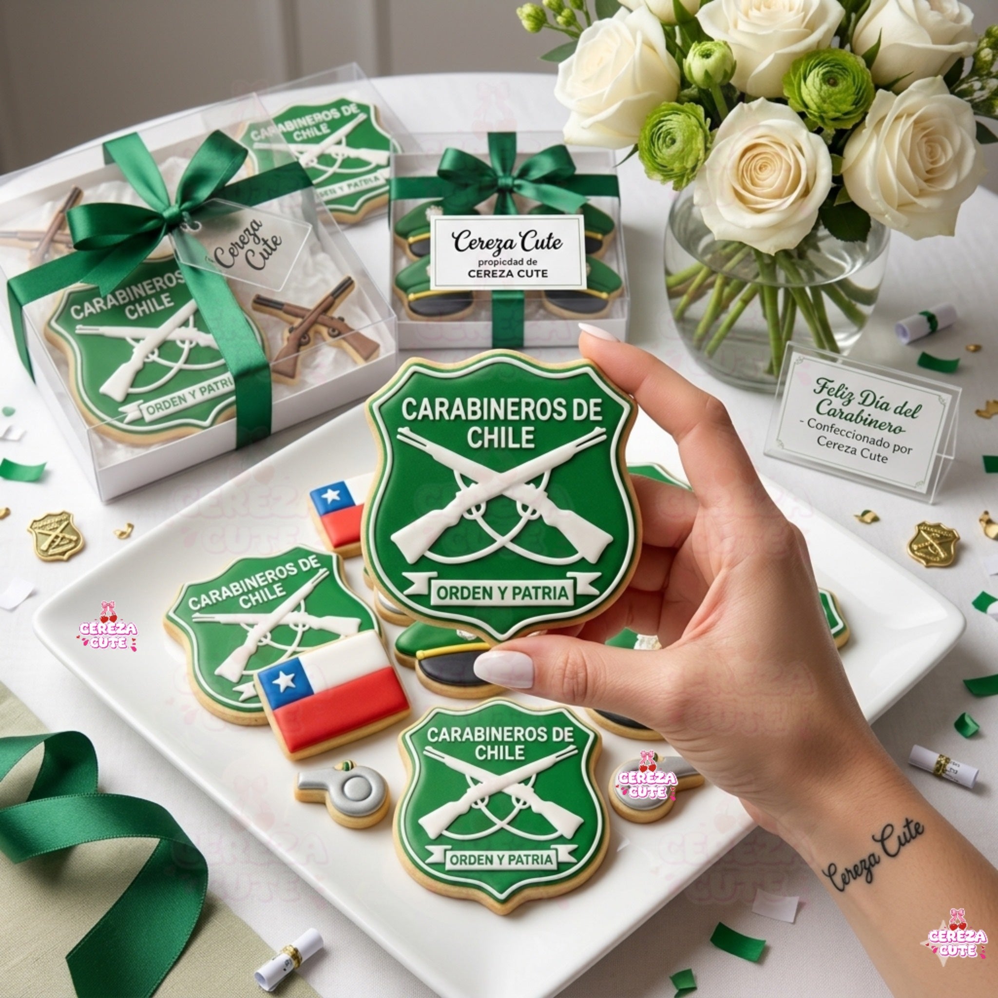 Cortador y sello de galleta de Logo de Carabineros de Chile para fondant reposteria, galletas, masa fria y manualidades.